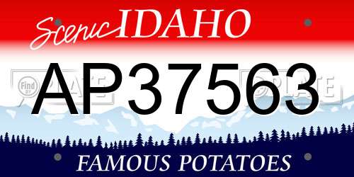 AP37563 Idaho License Plate