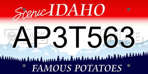 AP3T563 Idaho License Plate