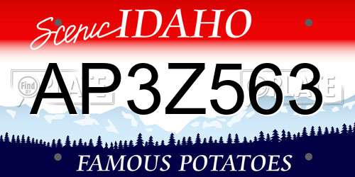 AP3Z563 Idaho License Plate