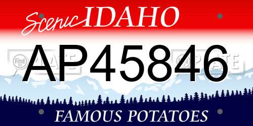 AP45846 Idaho License Plate