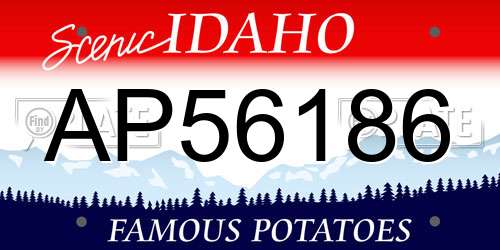 AP56186 Idaho License Plate