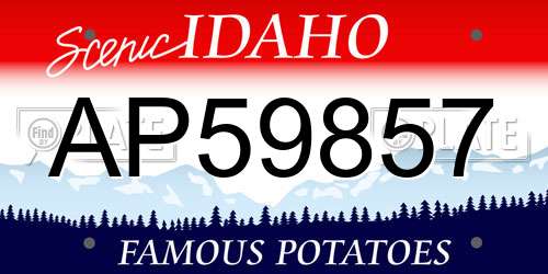 AP59857 Idaho License Plate