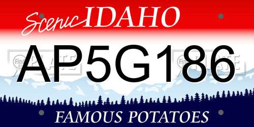 AP5G186 Idaho License Plate