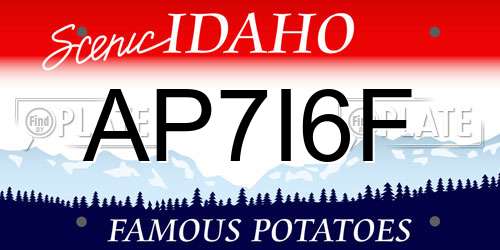 AP7I6F Idaho License Plate