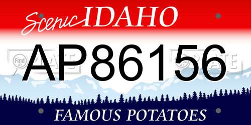 AP86156 Idaho License Plate