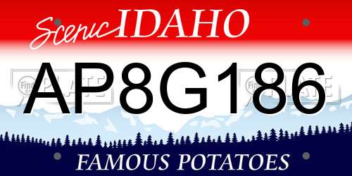 AP8G186 Idaho License Plate