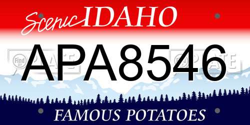 APA8546 Idaho License Plate