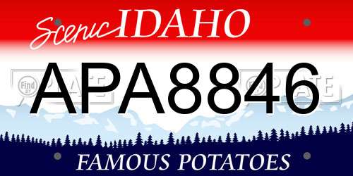 APA8846 Idaho License Plate