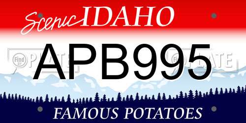 APB995 Idaho License Plate