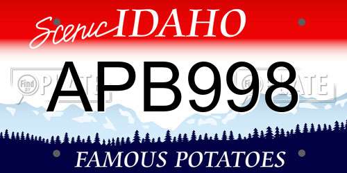 APB998 Idaho License Plate
