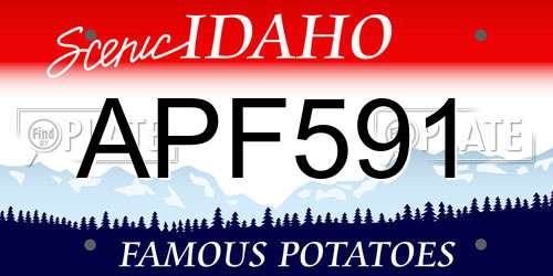 APF591 Idaho License Plate