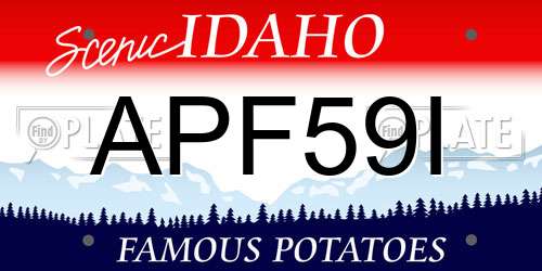 APF59I Idaho License Plate