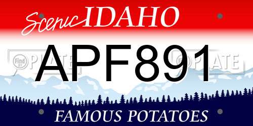 APF891 Idaho License Plate