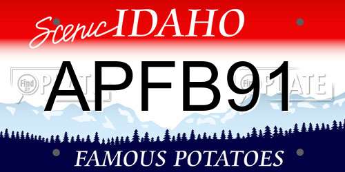 APFB91 Idaho License Plate