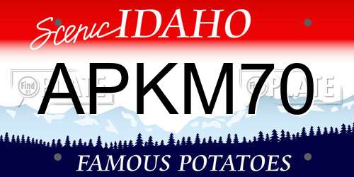 APKM70 Idaho License Plate