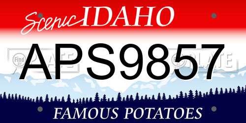 APS9857 Idaho License Plate