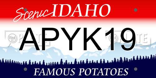 APYK19 Idaho License Plate