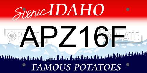 APZ16F Idaho License Plate