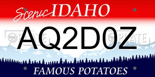 AQ2D0Z Idaho License Plate