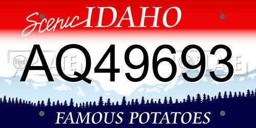 AQ49693 Idaho License Plate