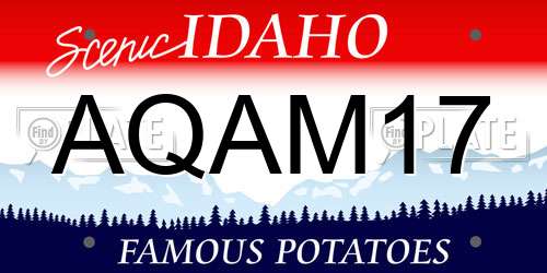 AQAM17 Idaho License Plate