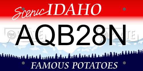 AQB28N Idaho License Plate