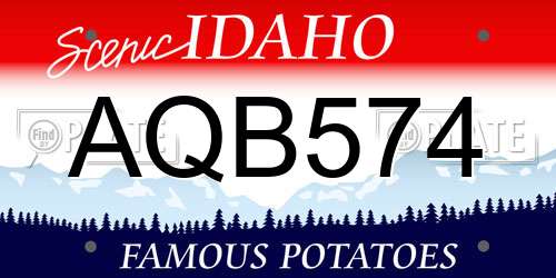 AQB574 Idaho License Plate