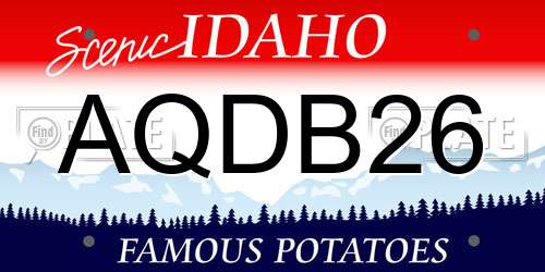 AQDB26 Idaho License Plate