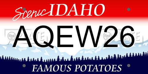AQEW26 Idaho License Plate