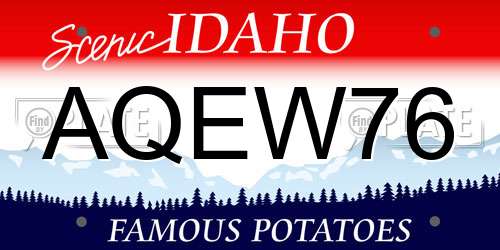 AQEW76 Idaho License Plate