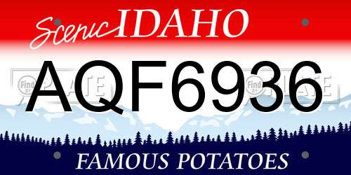 AQF6936 Idaho License Plate