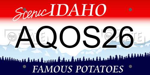 AQOS26 Idaho License Plate