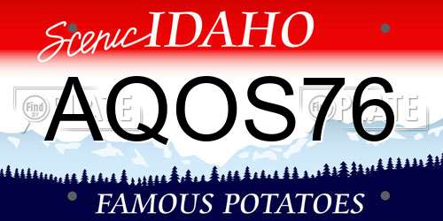 AQOS76 Idaho License Plate