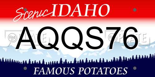 AQQS76 Idaho License Plate