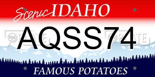 AQSS74 Idaho License Plate