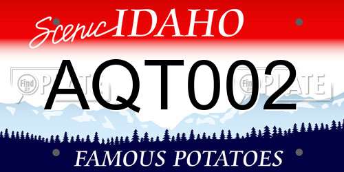 AQT002 Idaho License Plate