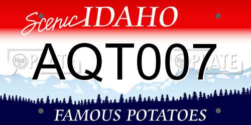 AQT007 Idaho License Plate