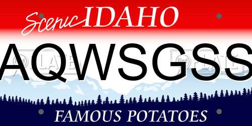AQWSGSS Idaho License Plate