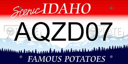 AQZD07 Idaho License Plate