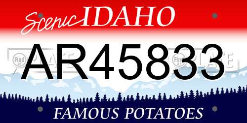 AR45833 Idaho License Plate