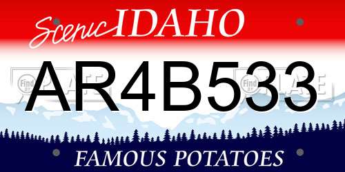AR4B533 Idaho License Plate
