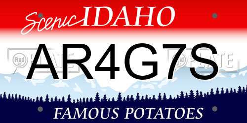 AR4G7S Idaho License Plate