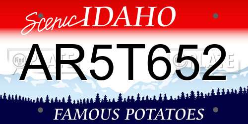 AR5T652 Idaho License Plate