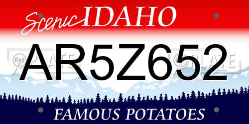 AR5Z652 Idaho License Plate