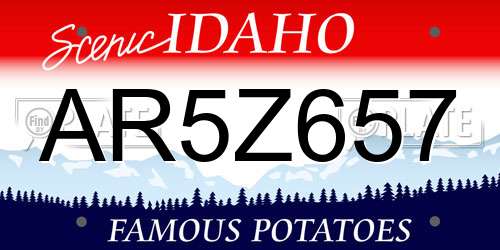 AR5Z657 Idaho License Plate