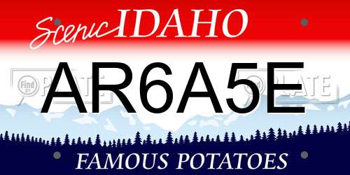 AR6A5E Idaho License Plate