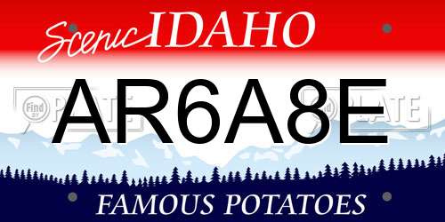 AR6A8E Idaho License Plate