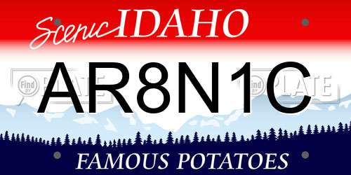 AR8N1C Idaho License Plate