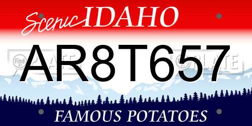 AR8T657 Idaho License Plate