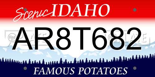 AR8T682 Idaho License Plate